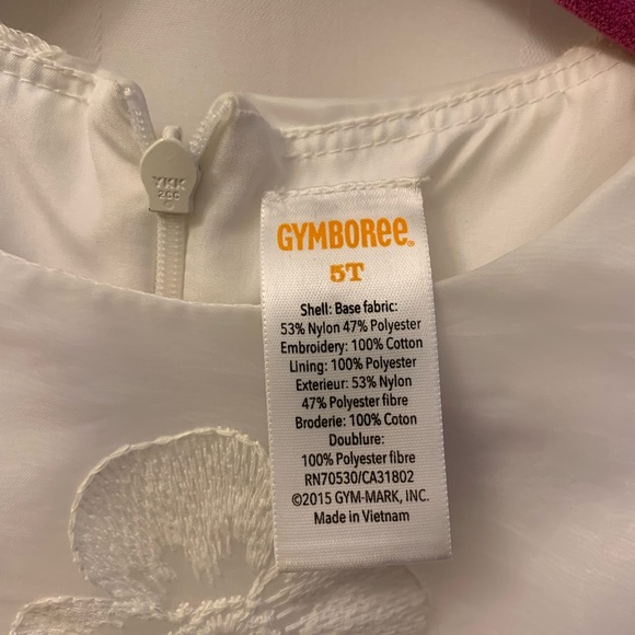 Gymboree Girls formal dress 5T white organdy with green accent. - Picture 2 of 5